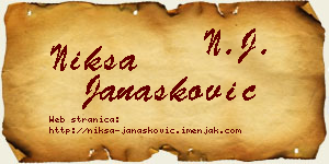 Nikša Janašković vizit kartica